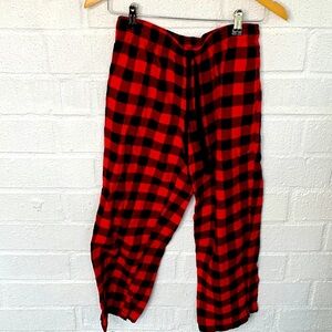 Sleep Chic Flannel Drawstring Red Sweatpants sz Small Petite